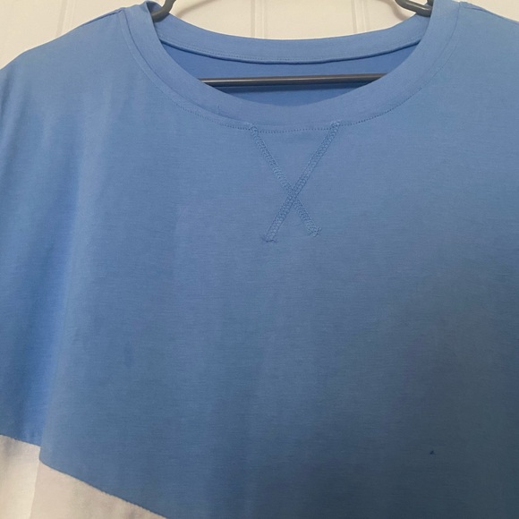 Color block blue and white woven shirt - Picture 5 of 5